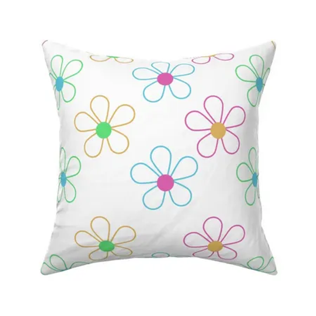 Floral rainbow cushion cover