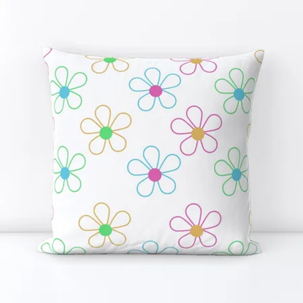 Floral rainbow cushion cover