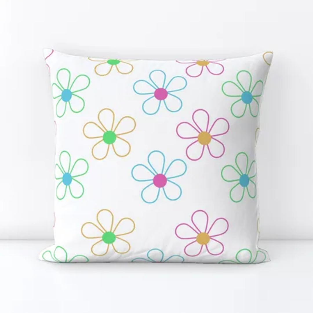 Floral rainbow cushion cover